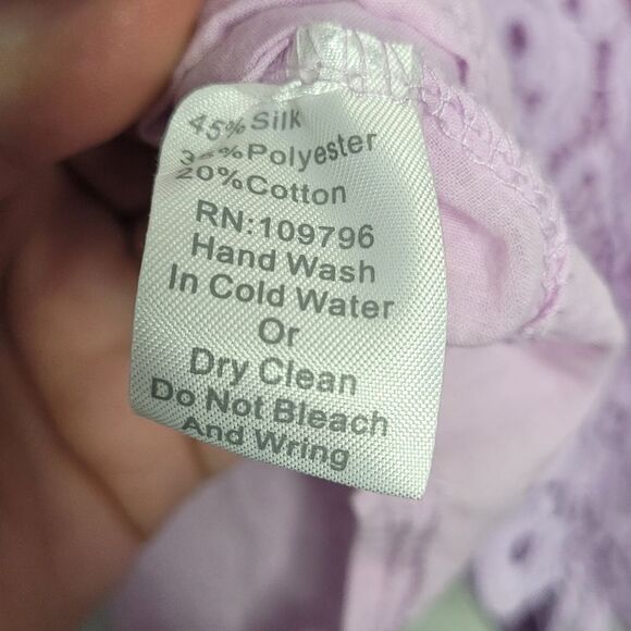 Pretty Angel pink purple pastel lace eyelet fairy y2k cute mesh top size medium - Picture 5 of 8